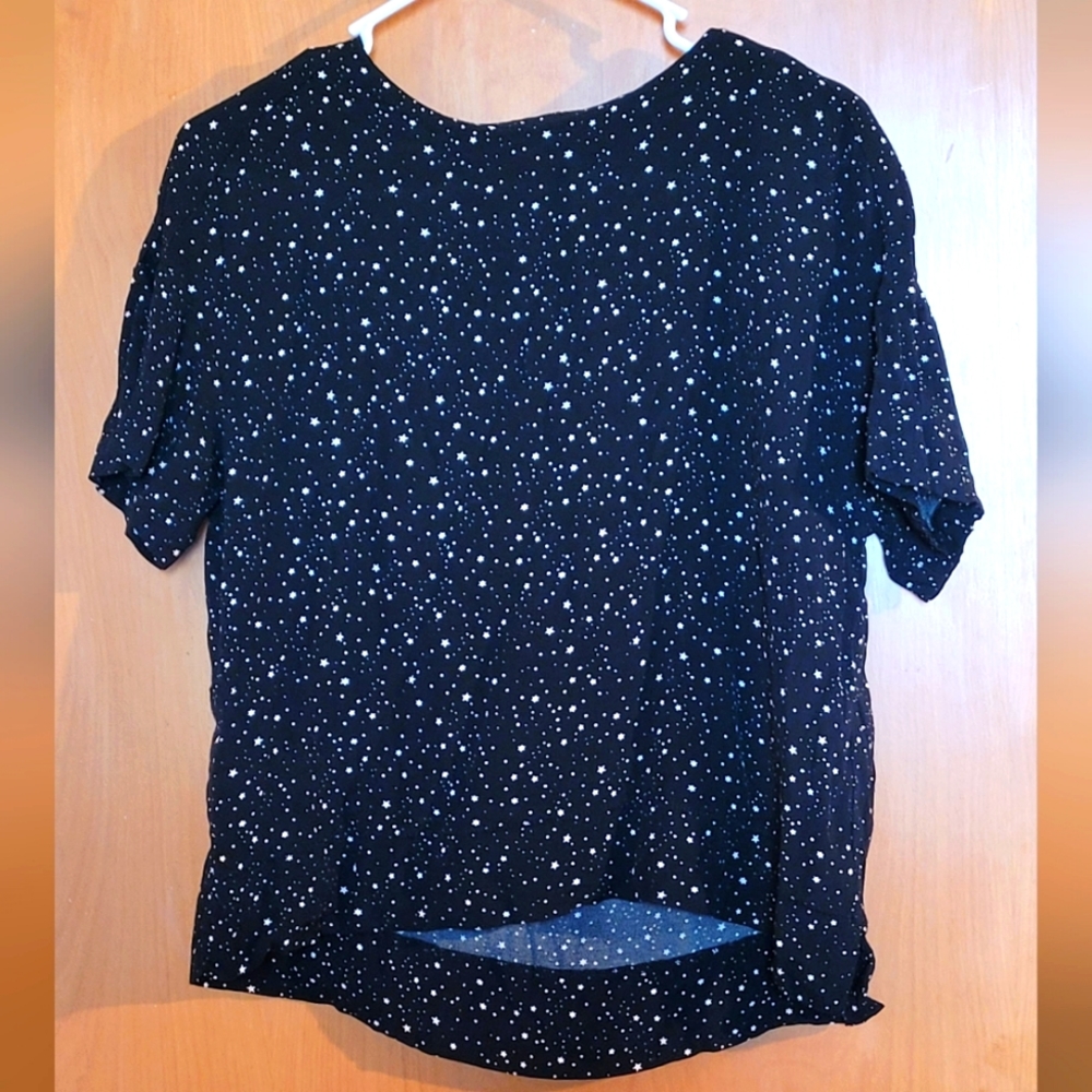H&M black blouse with stars
